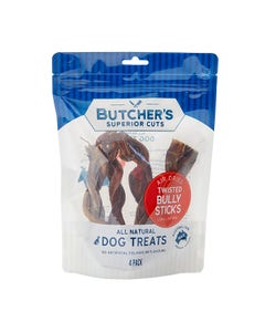Butcher's Superior Cuts Twisted Bully Dog Treat 4 Pack
