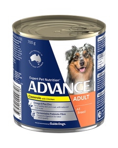 ADVANCE Adult All Breed Wet Dog Food Casserole with Chicken 12x700g Cans