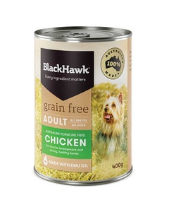 Black Hawk Grain Free Holistic Dog Food Chicken 12 x 400g