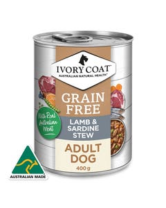 Ivory Coat Grain Free Lamb & Sardine Adult Dog Can 400gx12