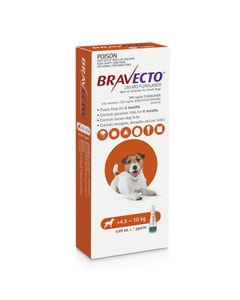 Bravecto Spot-on for  Small Dogs - 4.5 kg - 10kg 1Pk