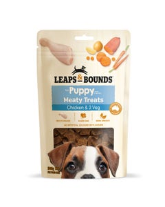 Leaps & Bounds Chicken & 3 Veg Meaty Puppy Treat 300g