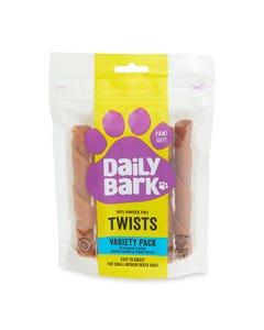 Daily Bark Variety Rawhide Free Twists Dog Treat 6PK