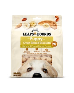 Leaps & Bounds Banana & Peanut Butter Baked Puppy Treat 500g