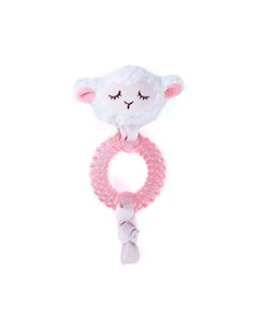 Leaps & Bounds Plush Lamb Teething Ring Puppy Toy Assorted S