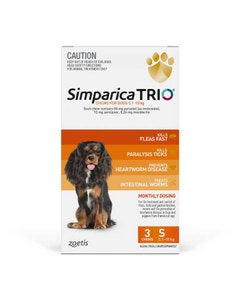 Simparica Trio 5.1-10kg Dog Flea Tick & Worm Chew