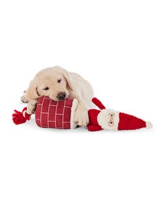 All Day Christmas Santa Pull Thru Dog Toy