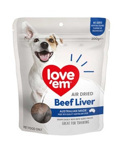 Love Em Air Dried Beef Liver Dog Treat 200g