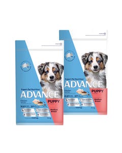 Advance Medium Breed Chicken & Rice Puppy Dog Food 15kgx2