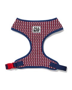 All Day Flex Knit T Strap Dog Harness Navy Red