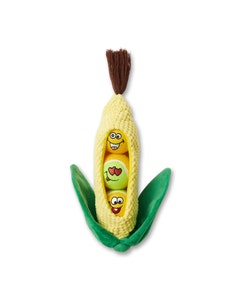 All Day Corn On The Cob Tennis Ball Dog Toy Yellow 3Pack