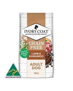 Ivory Coat Grain Free Lamb & Roo Adult Dog Food 13kgx2