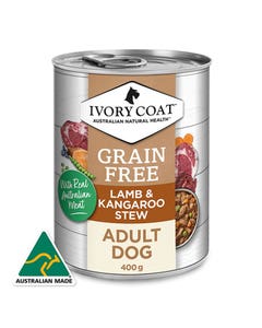 Ivory Coat Grain Free Lamb & Kangaroo Adult Dog Can 400gx12