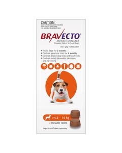 Bravecto 4.5-10kg Dog Flea & Tick Chew 2PK x 2