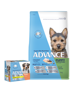 Advance Small Breed Bundle | Chicken Puppy Food 3kg & Chicken Wet Puppy Food 100g x 12