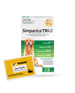 Simparica Trio Monthly Subscription - 20.1-40kg Dog Flea Tick & Worm Chew 1 Pack