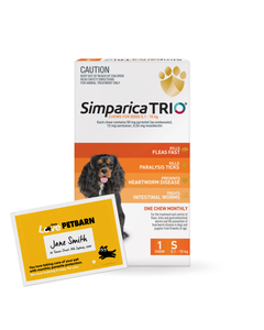 Simparica Trio Monthly Subscription - 5.1-10kg Dog Flea Tick & Worm Chew 1 Pack
