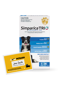 Simparica Trio Monthly Subscription - 10.1-20kg Dog Flea Tick & Worm Chew 1 Pack